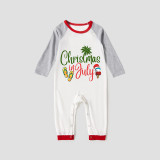 Christmas Matching Family Pajamas Christams In July Slogan Black and White Plaids Pajamas Sets