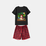 Christmas Matching Family Pajamas Christams In July Snowman Black Red Short Pajamas Sets