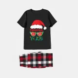 Christmas Matching Family Pajamas Christams In July Sunglass Santa Black Pajamas Sets
