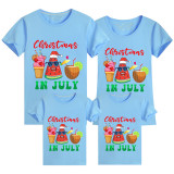 Family Matching Clothing Top Parent-kids Christmas In July Summer Family T-shirts