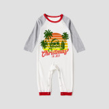 Christmas Matching Family Pajamas Christams In July Coconut Trees Black and White Plaids Pajamas Sets
