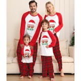 Christmas Matching Family Pajamas Christams In July Sunglass Santa Black and White Plaids Pajamas Sets