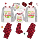 Christmas Matching Family Pajamas Just Who Loves Christams In July Black and White Plaids Pajamas Sets
