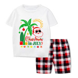 Christmas Matching Family Pajamas Christams In July Santa Gray Short Pajamas Sets