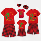 Christmas Matching Family Pajamas Christams In July Santa Black Red Short Pajamas Sets