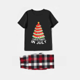Christmas Matching Family Pajamas Christams In July Tree Black Pajamas Sets