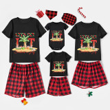 Christmas Matching Family Pajamas Let's Get Lit Christams In July Black Red Short Pajamas Sets