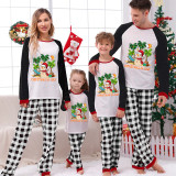 Christmas Matching Family Pajamas Christams In July Snowman Black and White Plaids Pajamas Sets