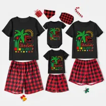 Christmas Matching Family Pajamas Christams In July Santa Black Red Short Pajamas Sets