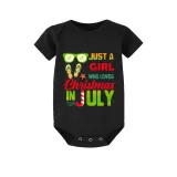 Christmas Matching Family Pajamas Just Who Loves Christams In July Black Red Short Pajamas Sets