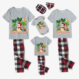 Christmas Matching Family Pajamas Christams In July Snowman Gray Pajamas Sets