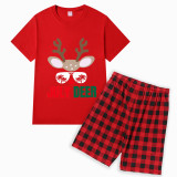 Christmas Matching Family Pajamas July Deer Christams In July Black Red Short Pajamas Sets