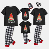 Christmas Matching Family Pajamas Christams In July Tree Black Pajamas Sets