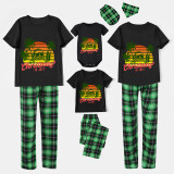 Christmas Matching Family Pajamas Christams In July Coconut Trees Black Pajamas Sets