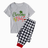 Christmas Matching Family Pajamas Christams In July Slogan Gray Pajamas Sets