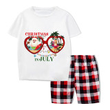 Christmas Matching Family Pajamas Christams In July Sunglass Gray Short Pajamas Sets