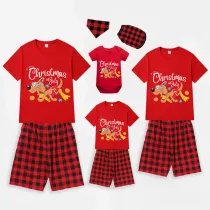 Christmas Matching Family Pajamas Christams In July Pet Black Red Short Pajamas Sets