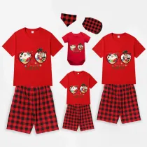 Christmas Matching Family Pajamas Christams In July Sunglass Black Red Short Pajamas Sets