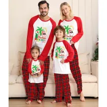 Christmas Matching Family Pajamas Christams In July Santa Black and White Plaids Pajamas Sets