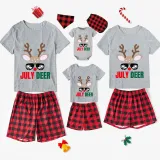 Christmas Matching Family Pajamas July Deer Christams In July Gray Short Pajamas Sets