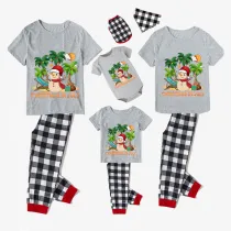 Christmas Matching Family Pajamas Christams In July Snowman Gray Pajamas Sets