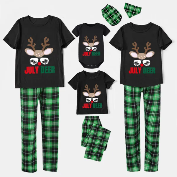 Christmas Matching Family Pajamas July Deer Christams In July Black Pajamas Sets