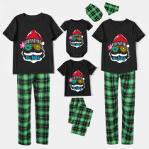 Christmas Matching Family Pajamas Christams In July Sunglass Santa Black Pajamas Sets