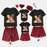Christmas Matching Family Pajamas Christams In July Black Red Short Pajamas Sets