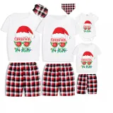 Christmas Matching Family Pajamas Christams In July Sunglass Santa Gray Short Pajamas Sets