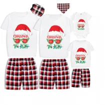 Christmas Matching Family Pajamas Christams In July Sunglass Santa Gray Short Pajamas Sets