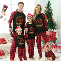 Christmas Matching Family Pajamas Christams In July Santa Black Long Sleeves Pajamas Sets