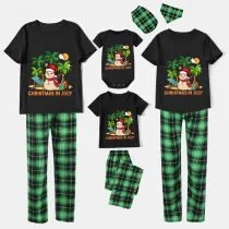 Christmas Matching Family Pajamas Christams In July Snowman Black Pajamas Sets