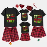 Christmas Matching Family Pajamas Just Who Loves Christams In July Black Red Short Pajamas Sets