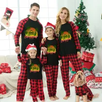 Christmas Matching Family Pajamas Christams In July Coconut Trees Black Long Sleeves Pajamas Sets