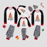 Christmas Matching Family Pajamas Christams In July Tree Black and White Plaids Pajamas Sets