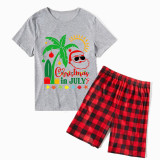 Christmas Matching Family Pajamas Christams In July Santa Gray Short Pajamas Sets