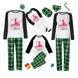 Christmas Matching Family Pajamas Christams In July Flamingo Santa Green Pajamas Sets