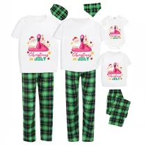 Christmas Matching Family Pajamas Christams In July Flamingo Santa White Pajamas Sets