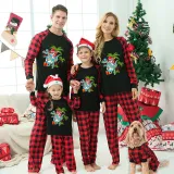 Christmas Matching Family Pajamas Summer Christams Santa Dinosaur Black Long Sleeves Pajamas Sets