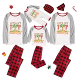 Christmas Matching Family Pajamas Let's Get Lit Christams In July Black and White Plaids Pajamas Sets