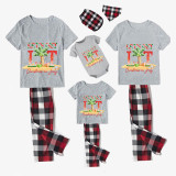 Christmas Matching Family Pajamas Let's Get Lit Christams In July Gray Pajamas Sets