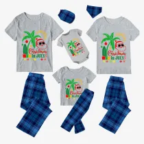 Christmas Matching Family Pajamas Christams In July Santa Gray Pajamas Sets