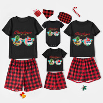 Christmas Matching Family Pajamas Christams In July Sunglass Black Red Short Pajamas Sets