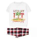 Christmas Matching Family Pajamas Let's Get Lit Christams In July White Pajamas Sets
