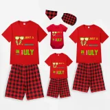 Christmas Matching Family Pajamas Just Who Loves Christams In July Black Red Short Pajamas Sets