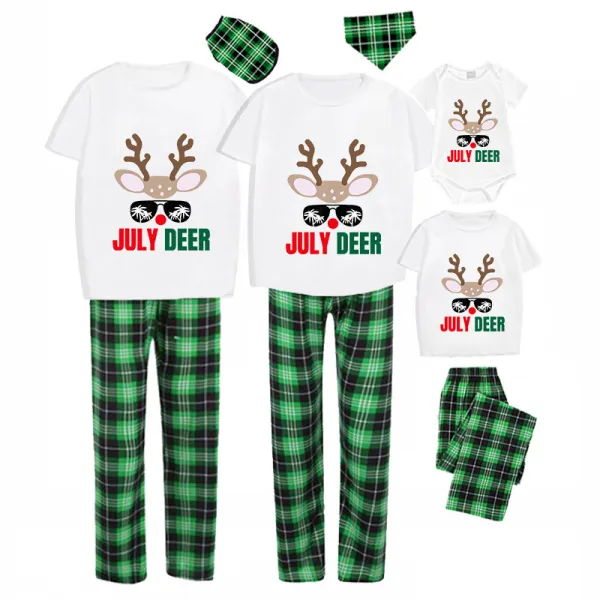 Christmas Matching Family Pajamas July Deer Christams In July White Pajamas Sets