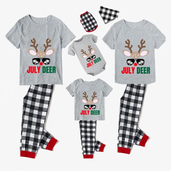 Christmas Matching Family Pajamas July Deer Christams In July Gray Pajamas Sets