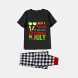 Christmas Matching Family Pajamas Just Who Loves Christams In July Black Pajamas Sets