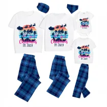 Christmas Matching Family Pajamas Christams In July Fly Santa Deer White Pajamas Sets