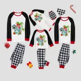 Christmas Matching Family Pajamas Christams In July Black and White Plaids Pajamas Sets